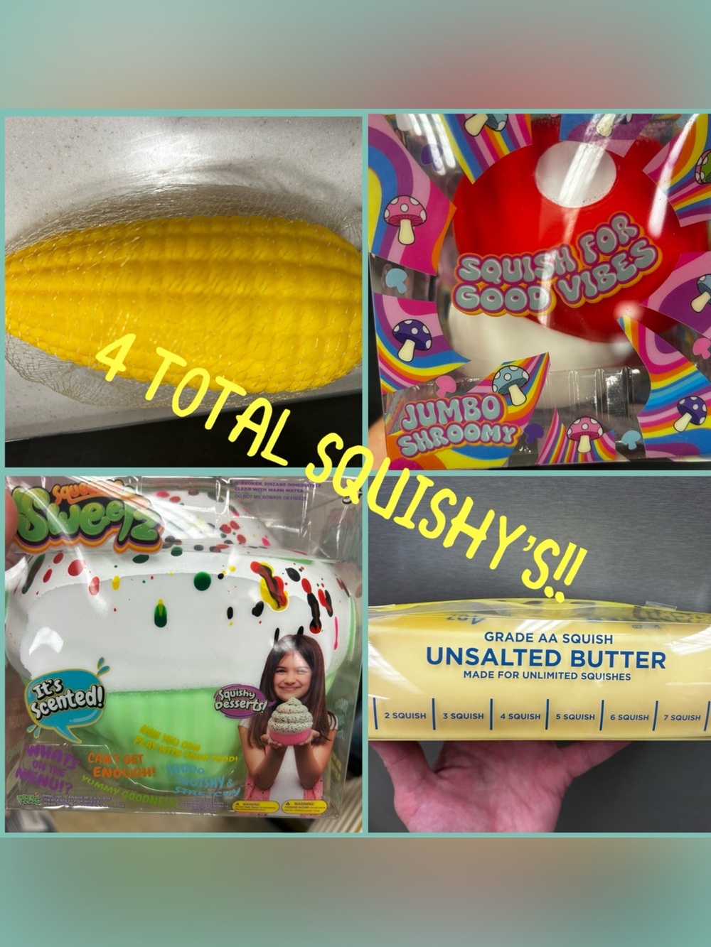 Jumbo Squishy Bundle Ice Cream Squishy Butter Squishy Corn Squishy Mushroom